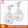 Fashion Ladies earrings designs pictures zircon stone white gold earrings for women